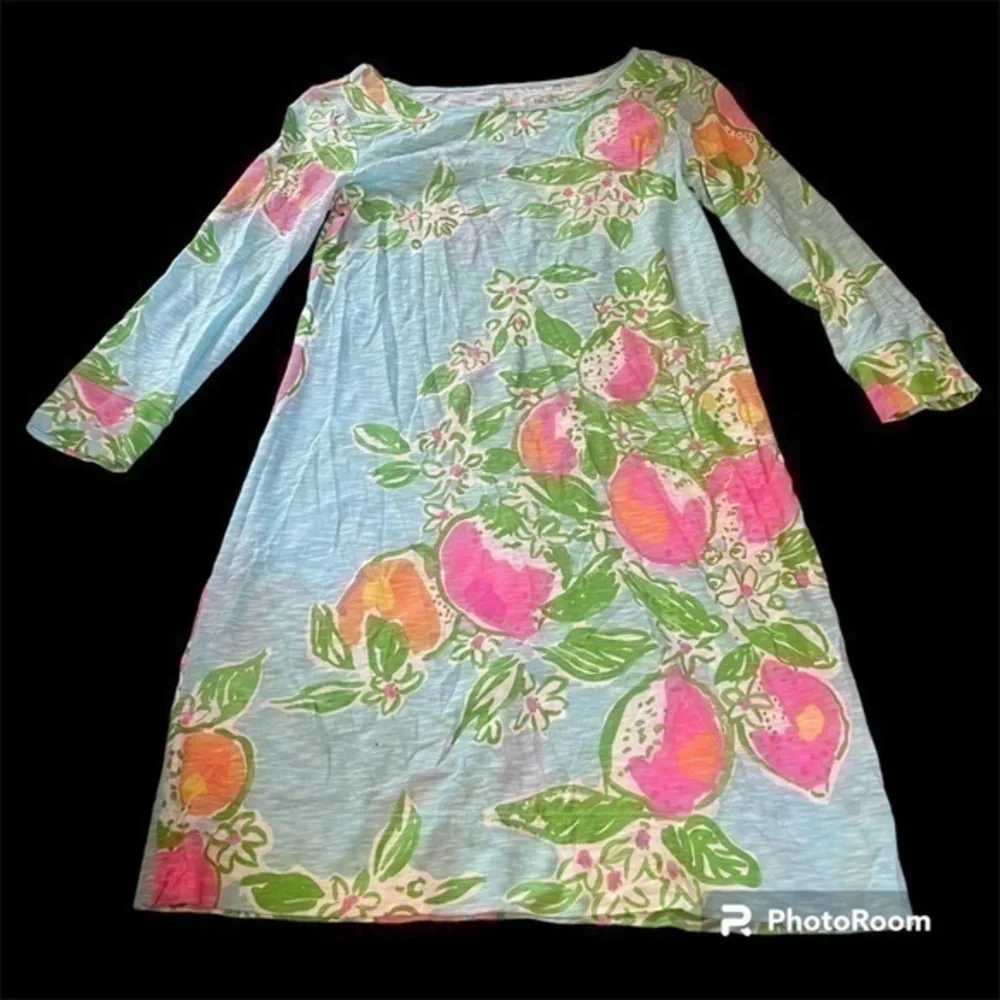 Lilly Pulitzer Citrus Fruit Print Shift Dress Small Pink Resort Vacation Preppy